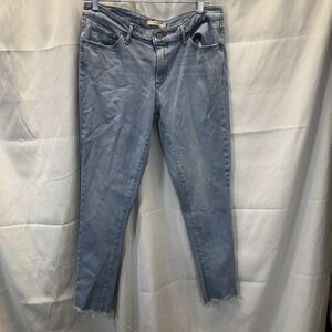 LEVIS 711 Jeans High Rise Women's 31 Denim Light blue skinny stretch Frayed Hems